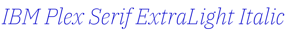 IBM Plex Serif ExtraLight Italic font